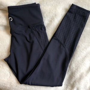 Curves N Combatboots Navy Perforated Leggings with Pockets